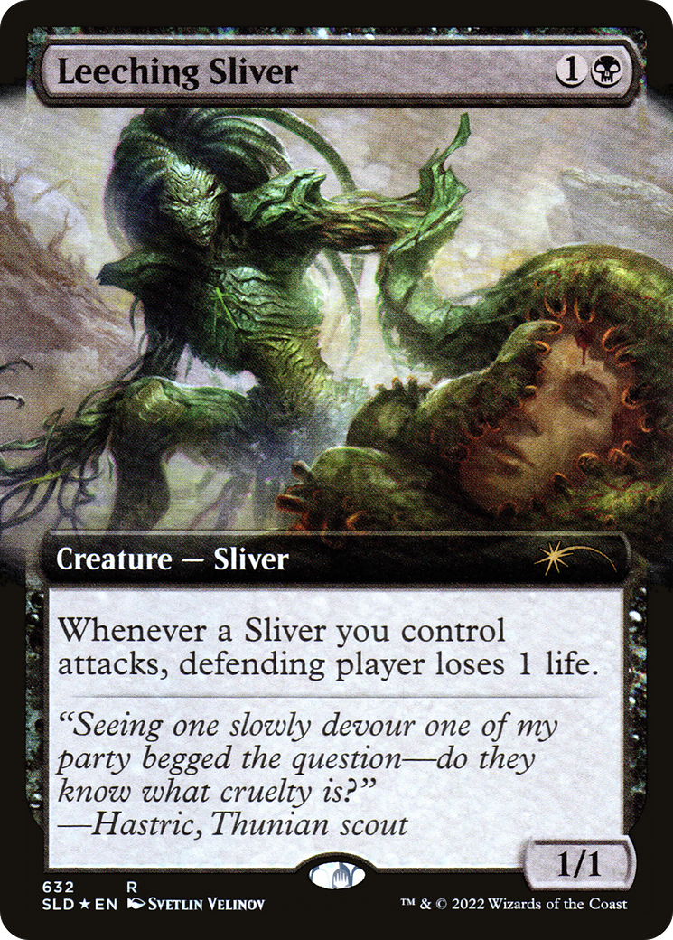 Leeching Sliver (Extended Art) [Secret Lair Drop Promos] MTG Single Magic: The Gathering    | Red Claw Gaming