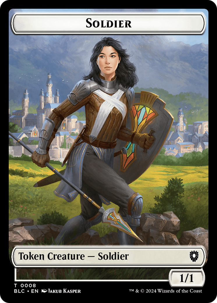 Human // Soldier Double-Sided Token [Bloomburrow Commander Tokens] MTG Single Magic: The Gathering    | Red Claw Gaming