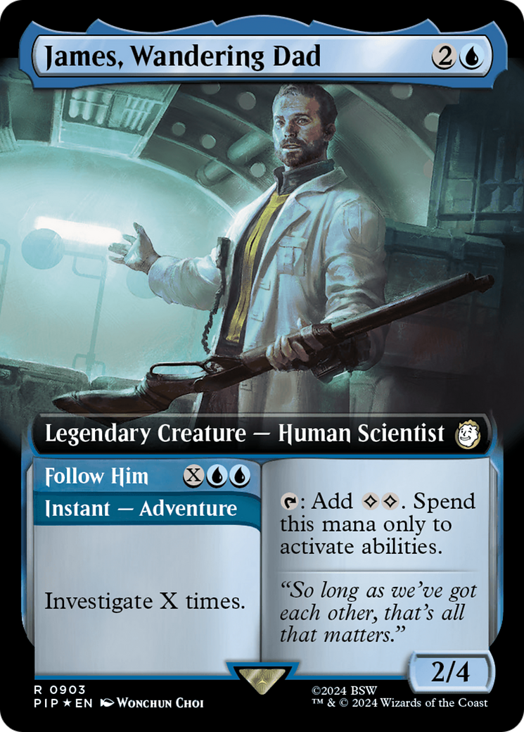 James, Wandering Dad // Follow Him (Extended Art) (Surge Foil) [Fallout] MTG Single Magic: The Gathering    | Red Claw Gaming