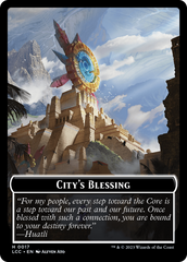 City's Blessing // Dinosaur Double-Sided Token [The Lost Caverns of Ixalan Commander Tokens] MTG Single Magic: The Gathering    | Red Claw Gaming