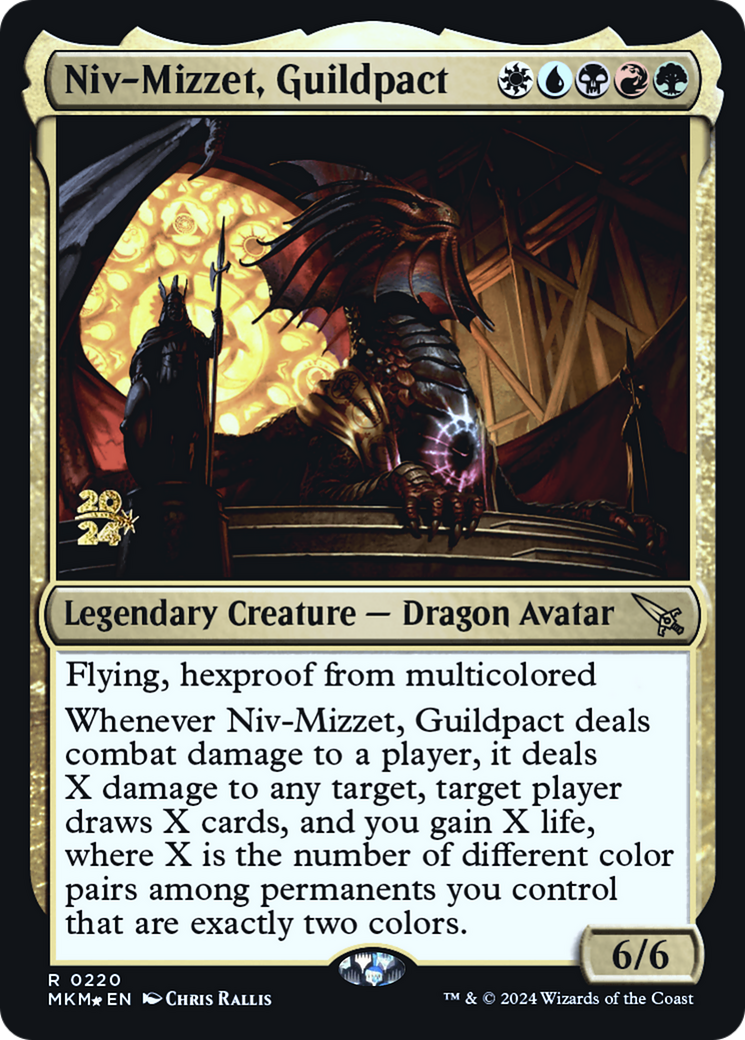 Niv-Mizzet, Guildpact [Murders at Karlov Manor Prerelease Promos] MTG Single Magic: The Gathering    | Red Claw Gaming