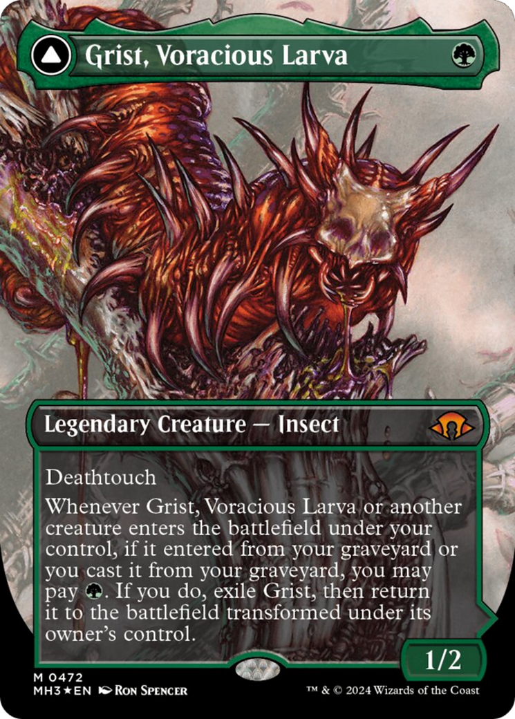 Grist, Voracious Larva // Grist, the Plague Swarm (Borderless) (Textured Foil) [Modern Horizons 3] MTG Single Magic: The Gathering    | Red Claw Gaming