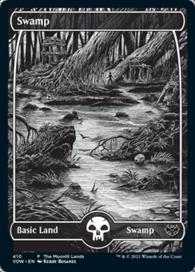 Swamp (The Moonlit Lands) (Foil Etched) [Innistrad: Crimson Vow Promos] MTG Single Magic: The Gathering    | Red Claw Gaming