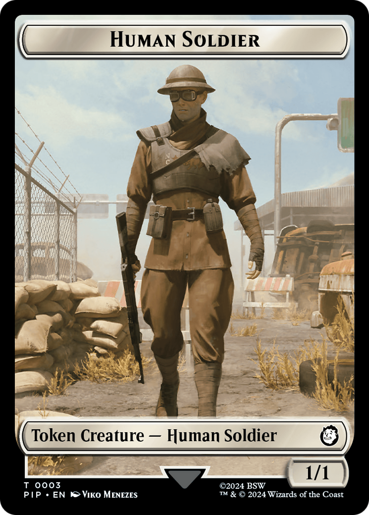 Food (0014) // Human Soldier Double-Sided Token [Fallout Tokens] MTG Single Magic: The Gathering    | Red Claw Gaming