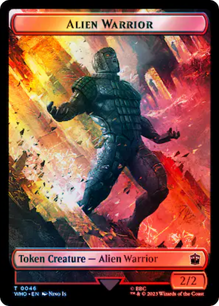 Dalek // Alien Warrior Double-Sided Token (Surge Foil) [Doctor Who Tokens] MTG Single Magic: The Gathering | Red Claw Gaming