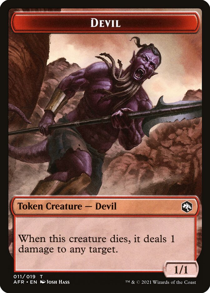 Devil // Guenhwyvar Double-Sided Token [Dungeons & Dragons: Adventures in the Forgotten Realms Tokens] MTG Single Magic: The Gathering    | Red Claw Gaming