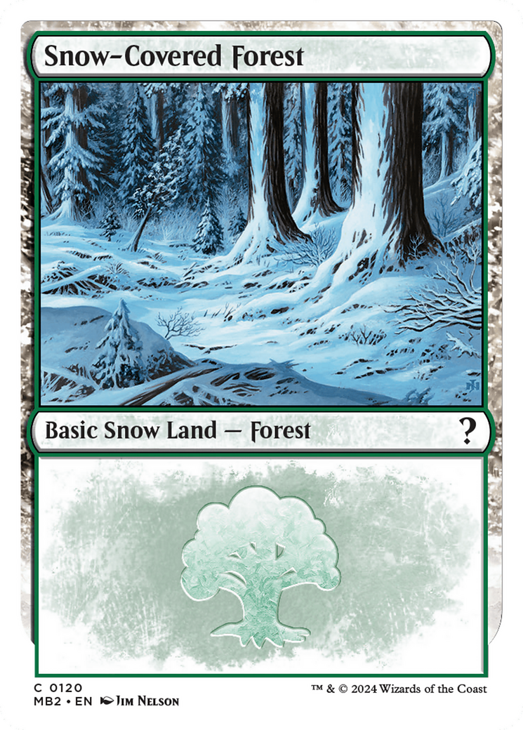 Snow-Covered Forest (White Border) [Mystery Booster 2] MTG Single Magic: The Gathering    | Red Claw Gaming