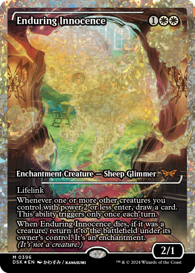 Enduring Innocence (Japan Showcase) (Fracture Foil) [Duskmourn: House of Horror] MTG Single Magic: The Gathering    | Red Claw Gaming