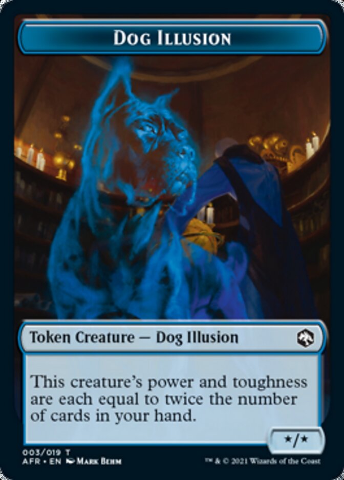 Dog Illusion // Guenhwyvar Double-Sided Token [Dungeons & Dragons: Adventures in the Forgotten Realms Tokens] MTG Single Magic: The Gathering    | Red Claw Gaming