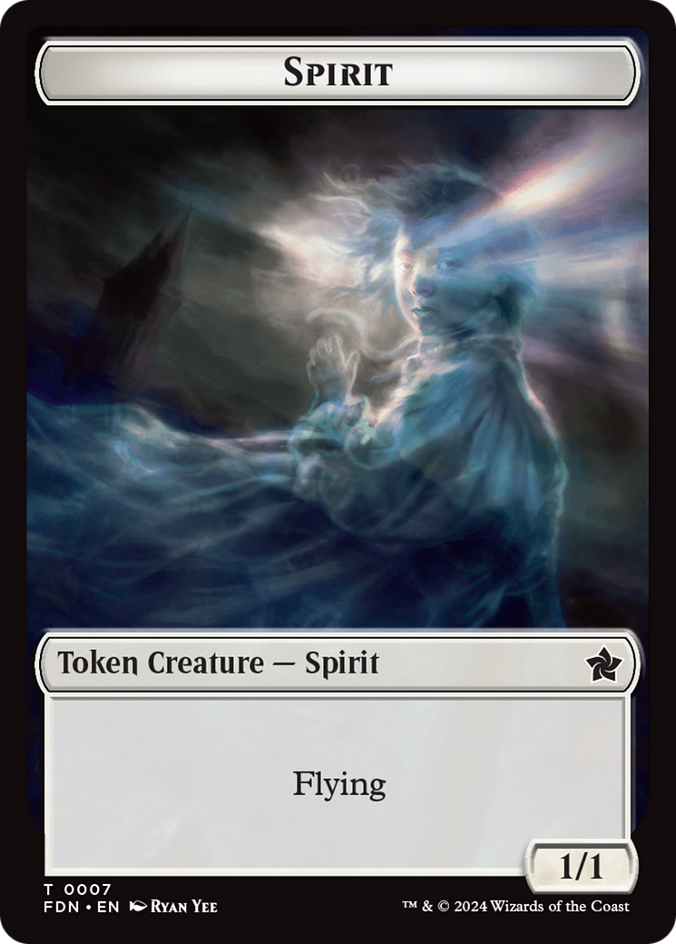 Spirit // Cat (0001) Doubled-Sided Token [Foundations Tokens] | Red Claw Gaming