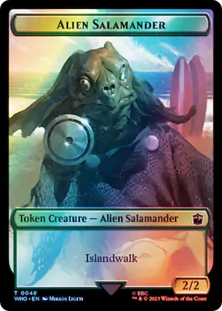 Dalek // Alien Salamander Double-Sided Token (Surge Foil) [Doctor Who Tokens] MTG Single Magic: The Gathering | Red Claw Gaming