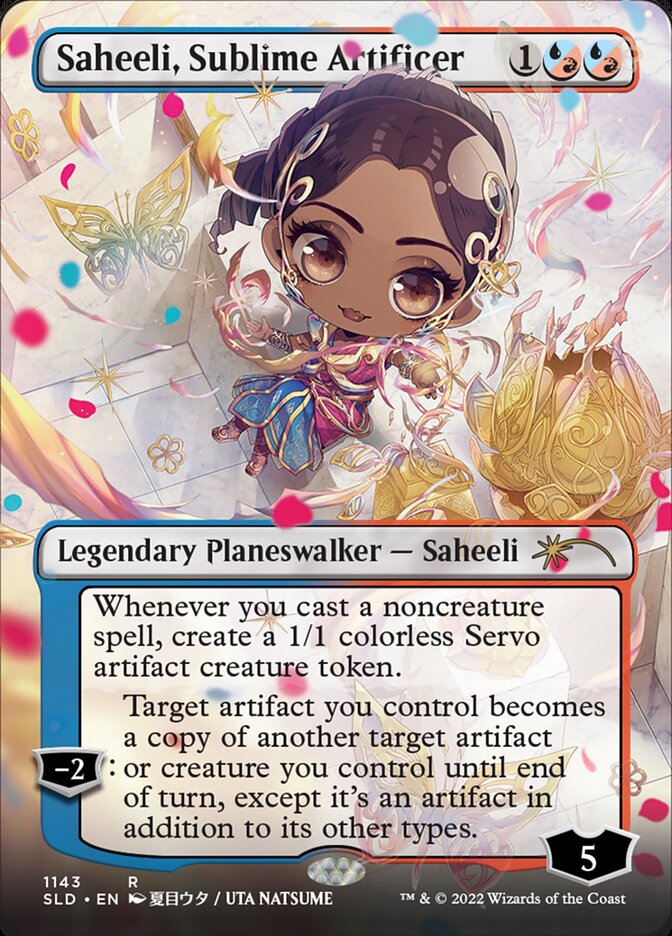 Saheeli, Sublime Artificer (Borderless) [Secret Lair Drop Series] MTG Single Magic: The Gathering    | Red Claw Gaming