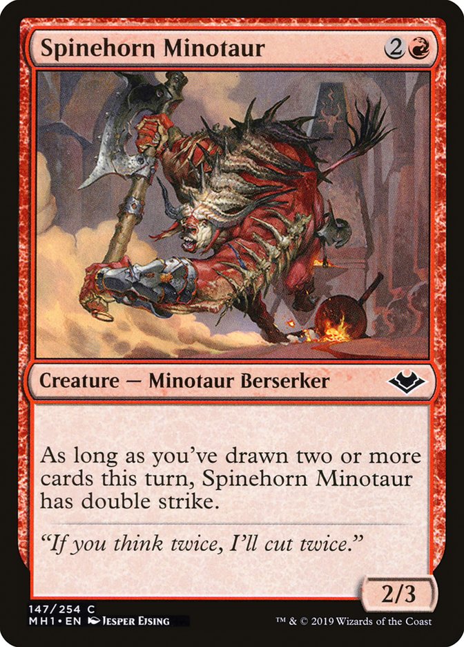 Spinehorn Minotaur [Modern Horizons] MTG Single Magic: The Gathering    | Red Claw Gaming