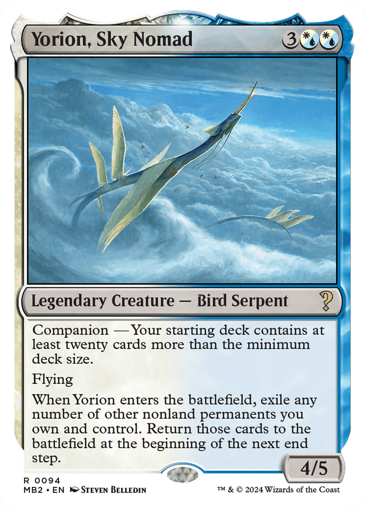 Yorion, Sky Nomad (White Border) [Mystery Booster 2] MTG Single Magic: The Gathering    | Red Claw Gaming