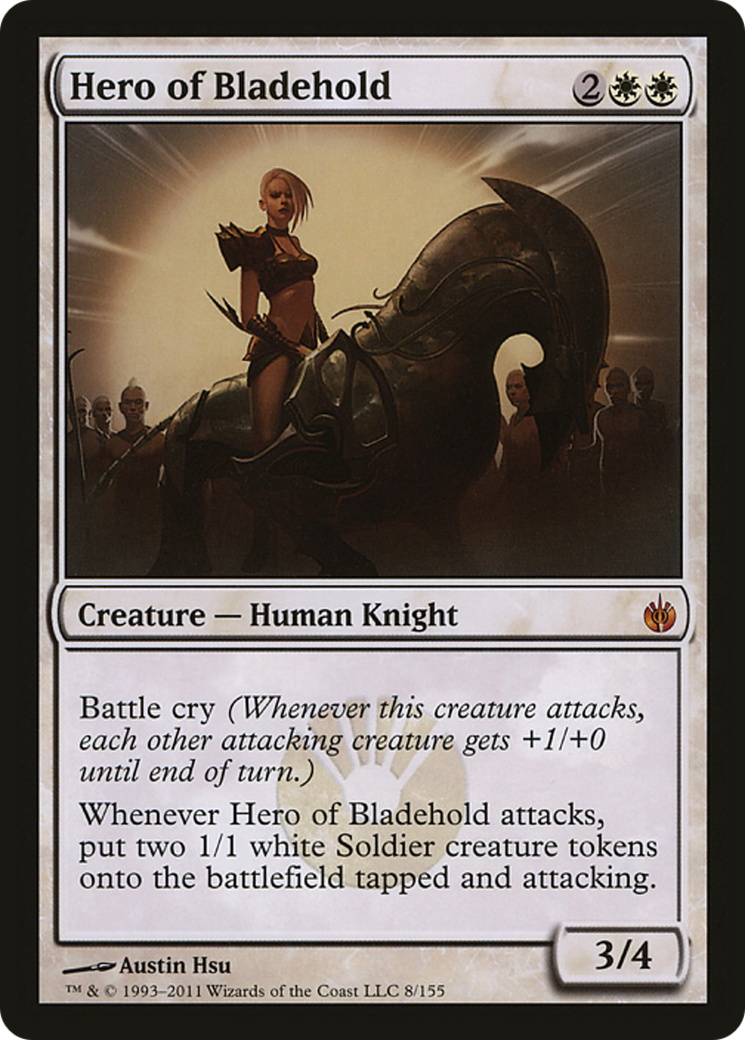 Hero of Bladehold (Mirrodin Besieged) (Oversized) [Oversize Cards] MTG Single Magic: The Gathering    | Red Claw Gaming