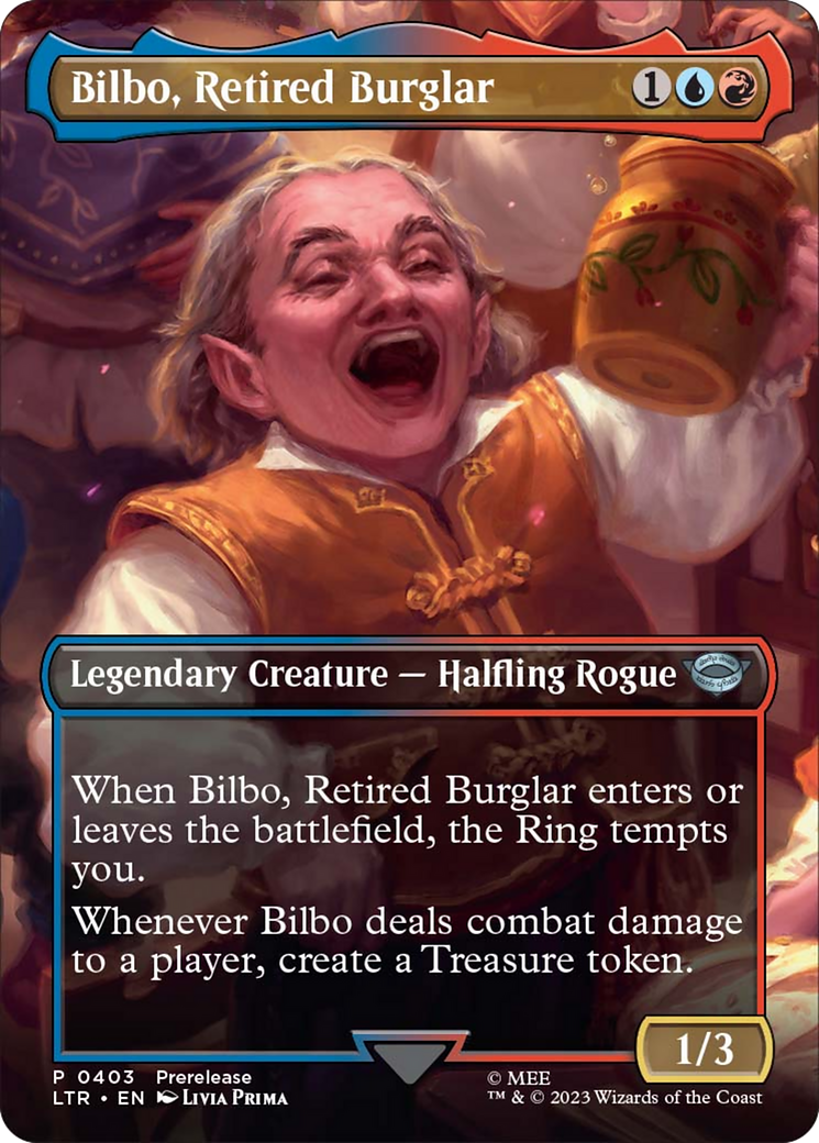 Bilbo, Retired Burglar (Borderless Alternate Art) [The Lord of the Rings: Tales of Middle-Earth] MTG Single Magic: The Gathering | Red Claw Gaming