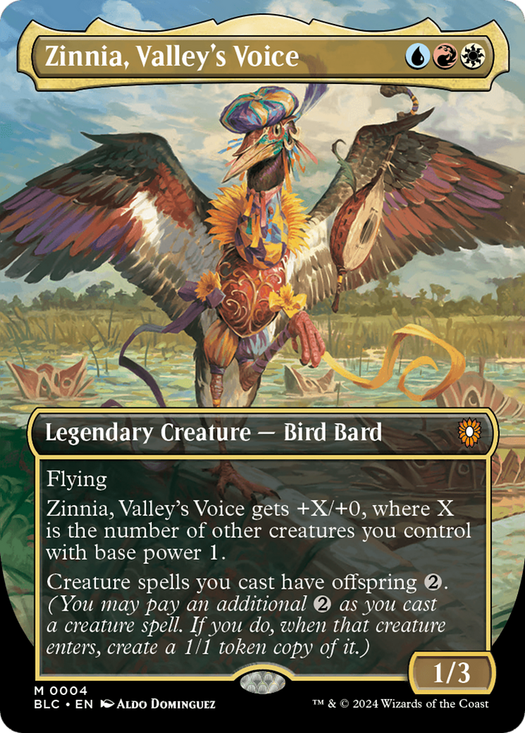 Zinnia, Valley's Voice (Borderless) [Bloomburrow Commander] MTG Single Magic: The Gathering    | Red Claw Gaming