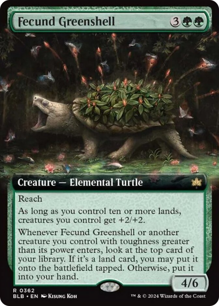 Fecund Greenshell (Extended Art) [Bloomburrow] MTG Single Magic: The Gathering    | Red Claw Gaming