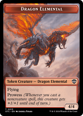 Dragon Elemental // Treasure Double-Sided Token [Outlaws of Thunder Junction Commander Tokens] MTG Single Magic: The Gathering    | Red Claw Gaming