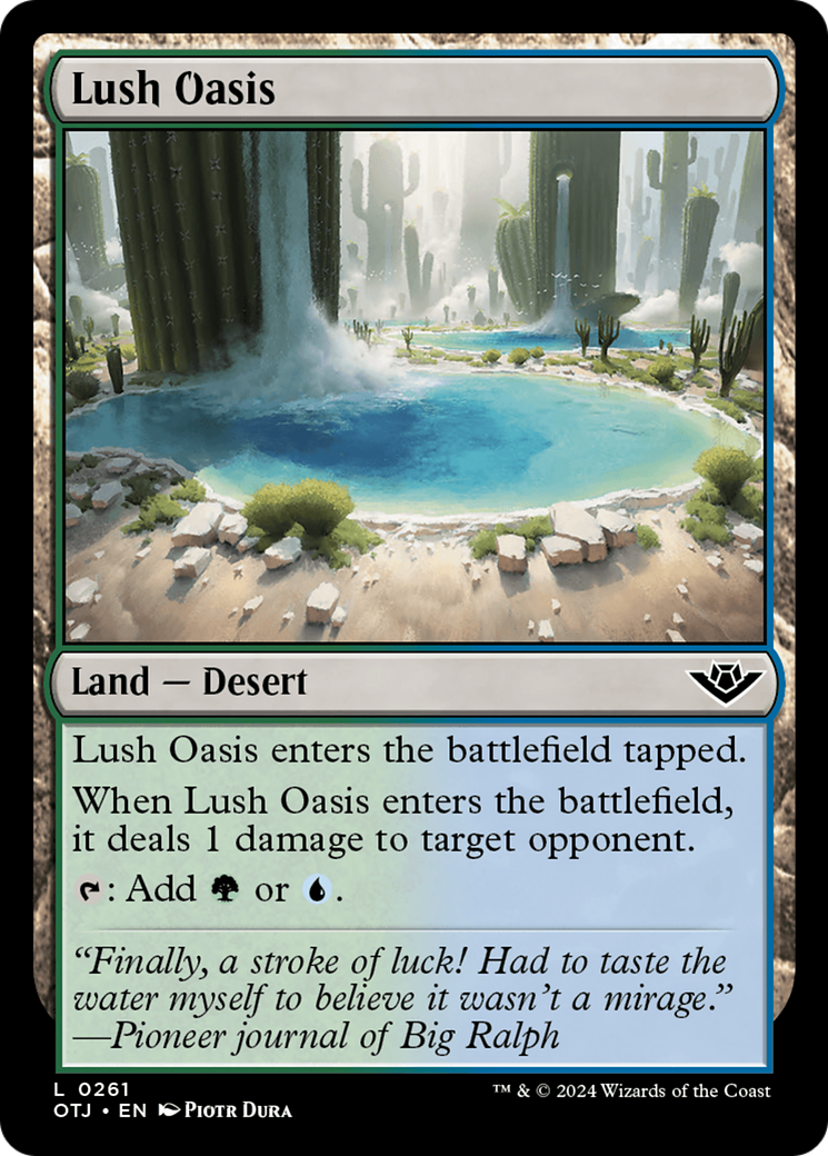 Lush Oasis [Outlaws of Thunder Junction] MTG Single Magic: The Gathering    | Red Claw Gaming