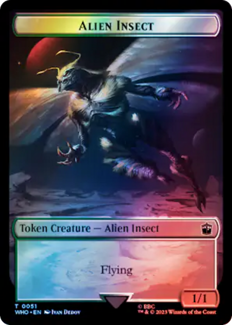 Alien Angel // Alien Insect Double-Sided Token (Surge Foil) [Doctor Who Tokens] MTG Single Magic: The Gathering | Red Claw Gaming