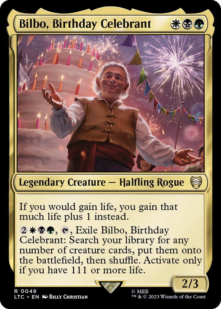 Bilbo, Birthday Celebrant [The Lord of the Rings: Tales of Middle-Earth Commander] MTG Single Magic: The Gathering | Red Claw Gaming