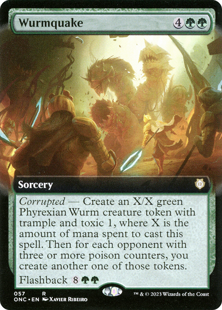 Wurmquake (Extended Art) [Phyrexia: All Will Be One Commander] MTG Single Magic: The Gathering    | Red Claw Gaming