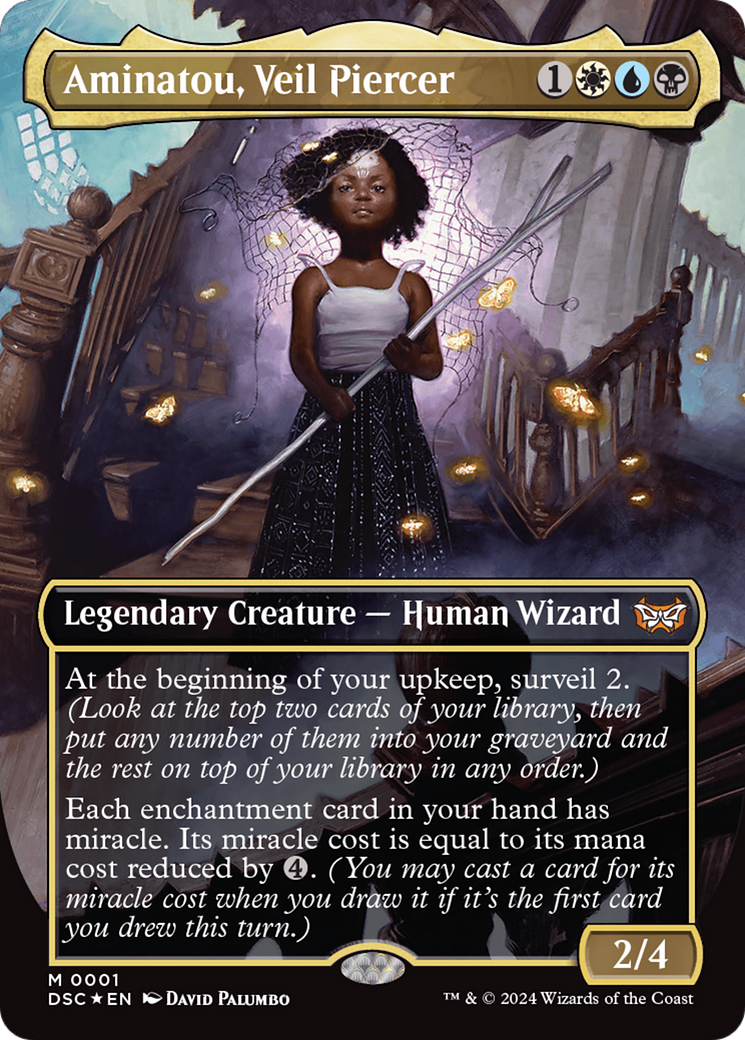 Aminatou, Veil Piercer (Borderless) [Duskmourn: House of Horror Commander] MTG Single Magic: The Gathering    | Red Claw Gaming