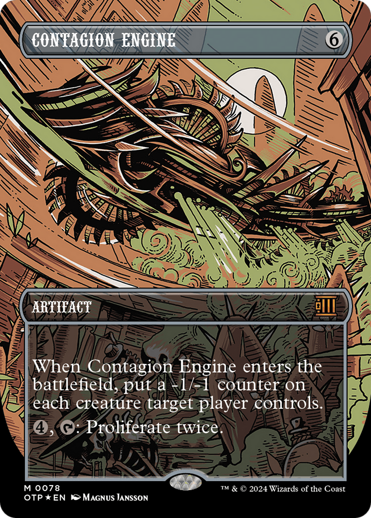 Contagion Engine (Textured Foil) [Outlaws of Thunder Junction: Breaking News] MTG Single Magic: The Gathering    | Red Claw Gaming