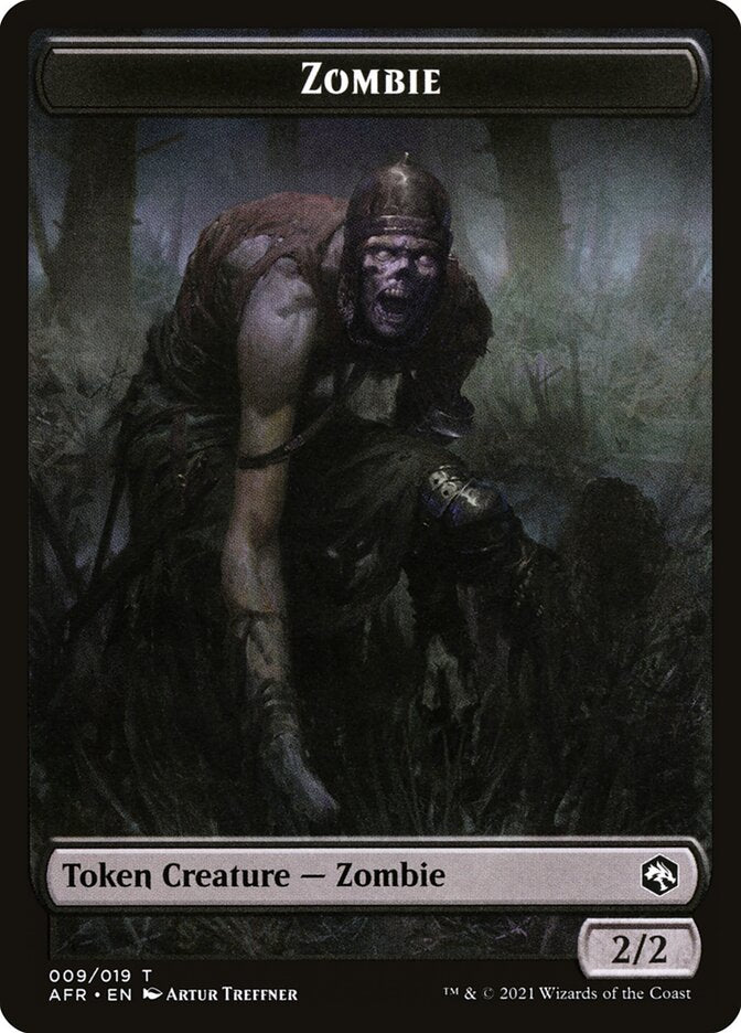 Zombie Token [Dungeons & Dragons: Adventures in the Forgotten Realms Tokens] MTG Single Magic: The Gathering    | Red Claw Gaming