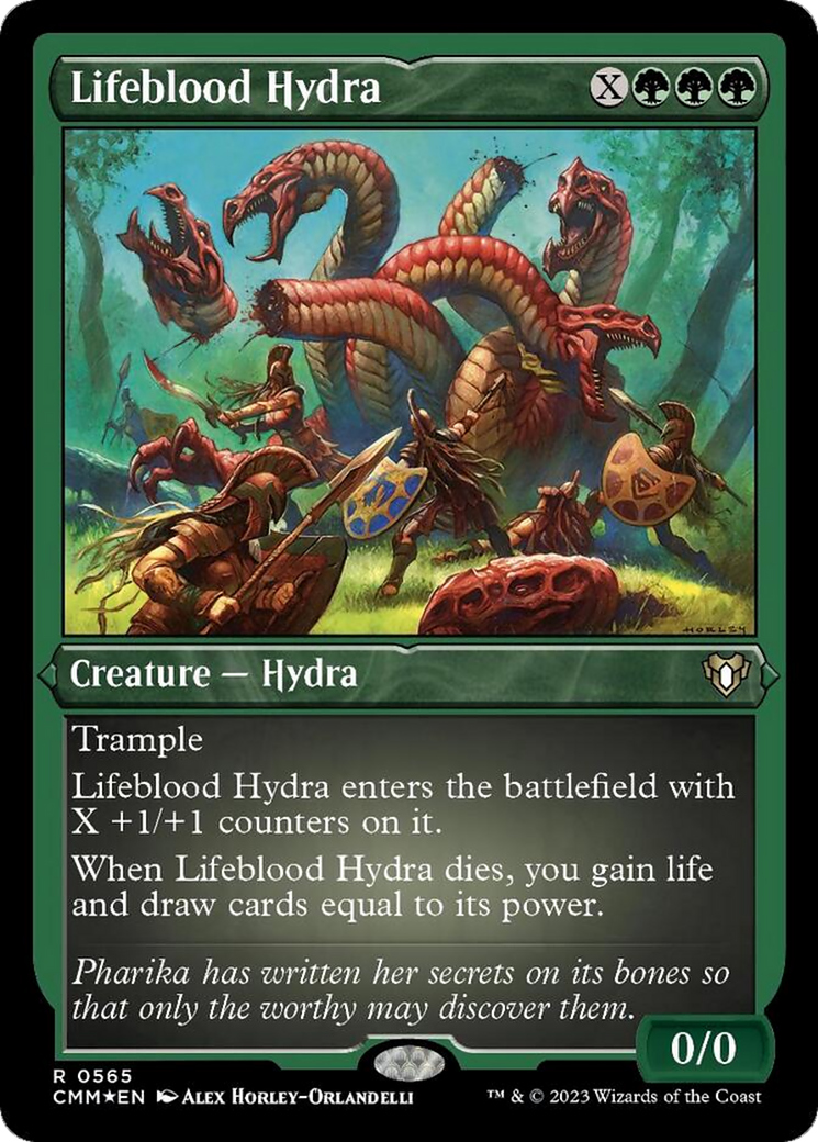 Lifeblood Hydra (Foil Etched) [Commander Masters] MTG Single Magic: The Gathering    | Red Claw Gaming