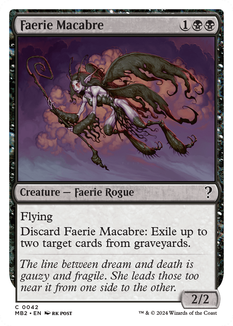 Faerie Macabre (White Border) [Mystery Booster 2] MTG Single Magic: The Gathering    | Red Claw Gaming