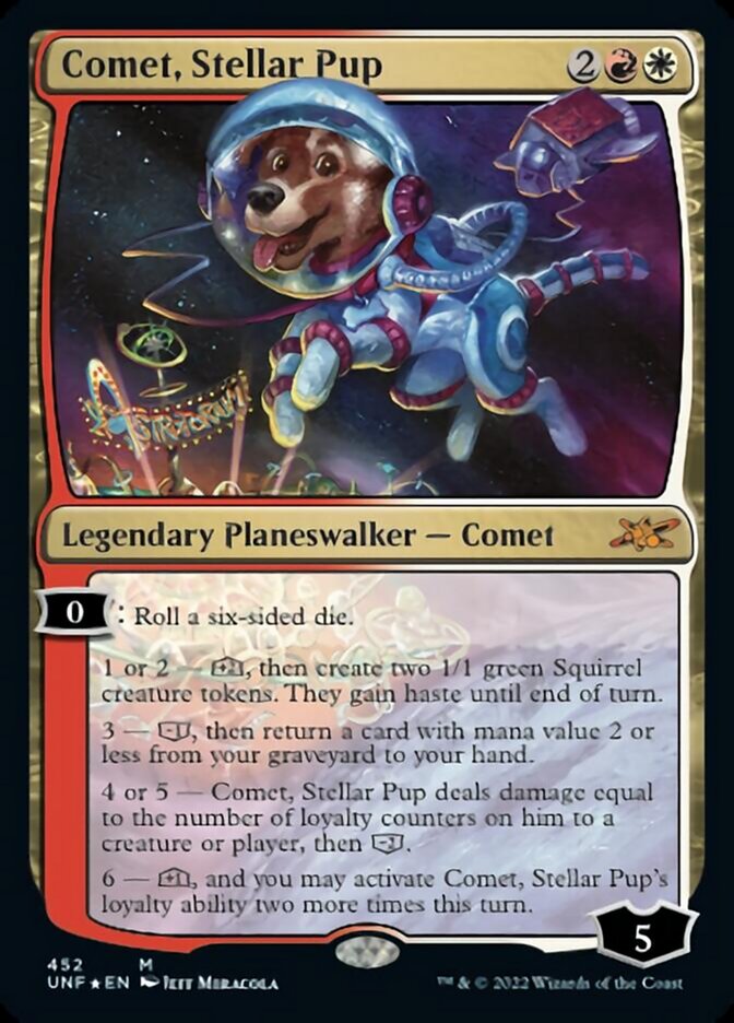 Comet, Stellar Pup (Galaxy Foil) [Unfinity] MTG Single Magic: The Gathering    | Red Claw Gaming