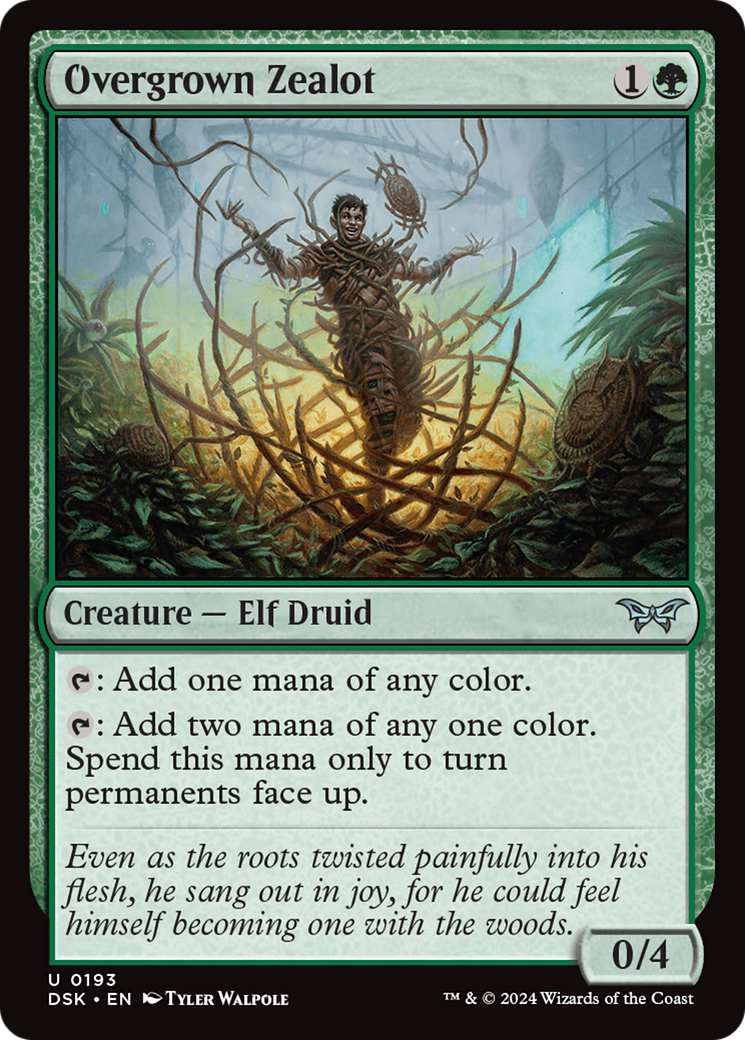 Overgrown Zealot [Duskmourn: House of Horror] MTG Single Magic: The Gathering    | Red Claw Gaming