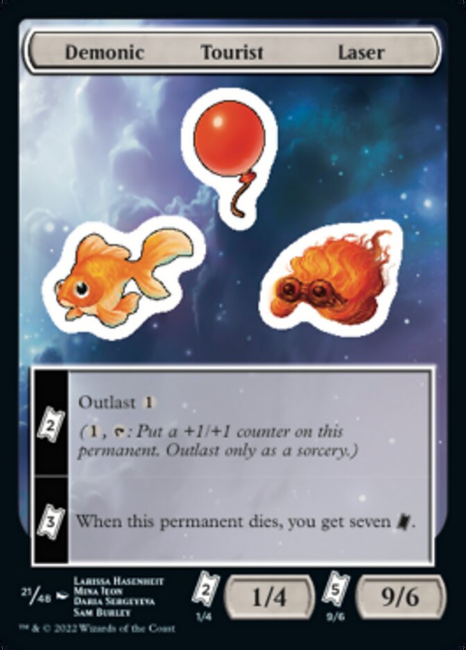 Demonic Tourist Laser [Unfinity Stickers] MTG Single Magic: The Gathering    | Red Claw Gaming