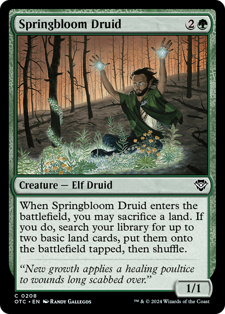 Springbloom Druid [Outlaws of Thunder Junction Commander] MTG Single Magic: The Gathering    | Red Claw Gaming