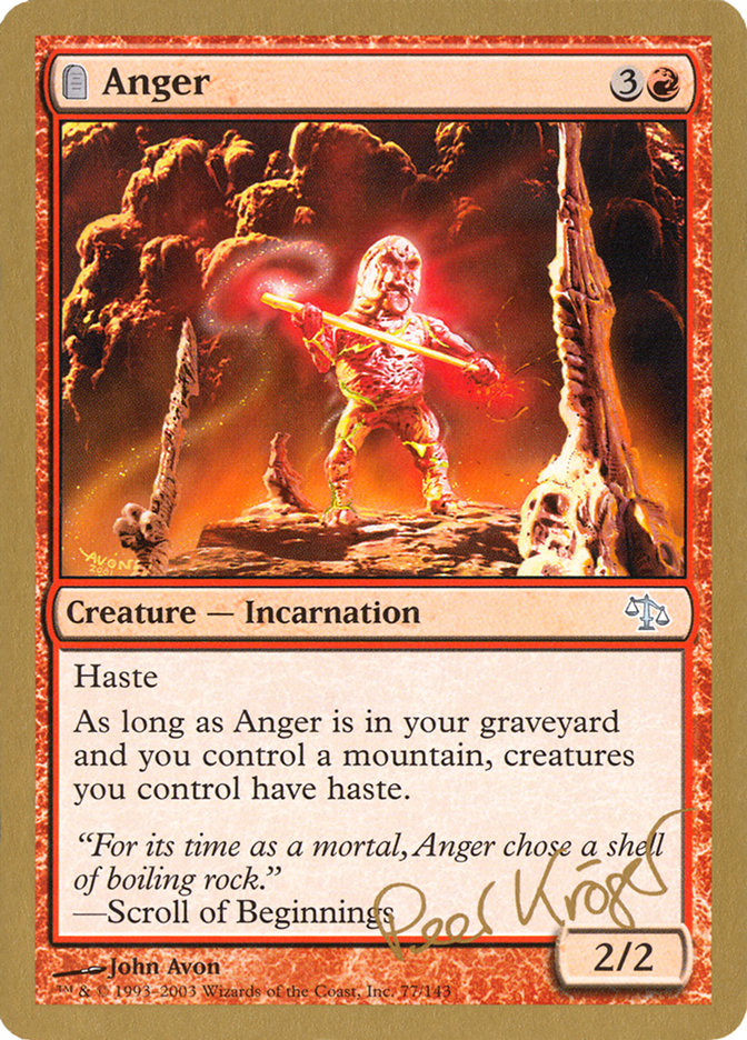 Anger (Peer Kroger) [World Championship Decks 2003] MTG Single Magic: The Gathering    | Red Claw Gaming