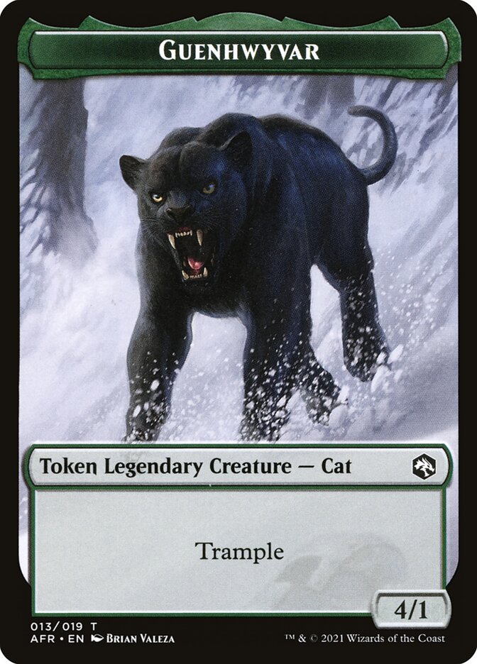 Wolf // Guenhwyvar Double-Sided Token [Dungeons & Dragons: Adventures in the Forgotten Realms Tokens] MTG Single Magic: The Gathering    | Red Claw Gaming