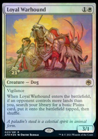 Loyal Warhound [Dungeons & Dragons: Adventures in the Forgotten Realms Prerelease Promos] MTG Single Magic: The Gathering | Red Claw Gaming