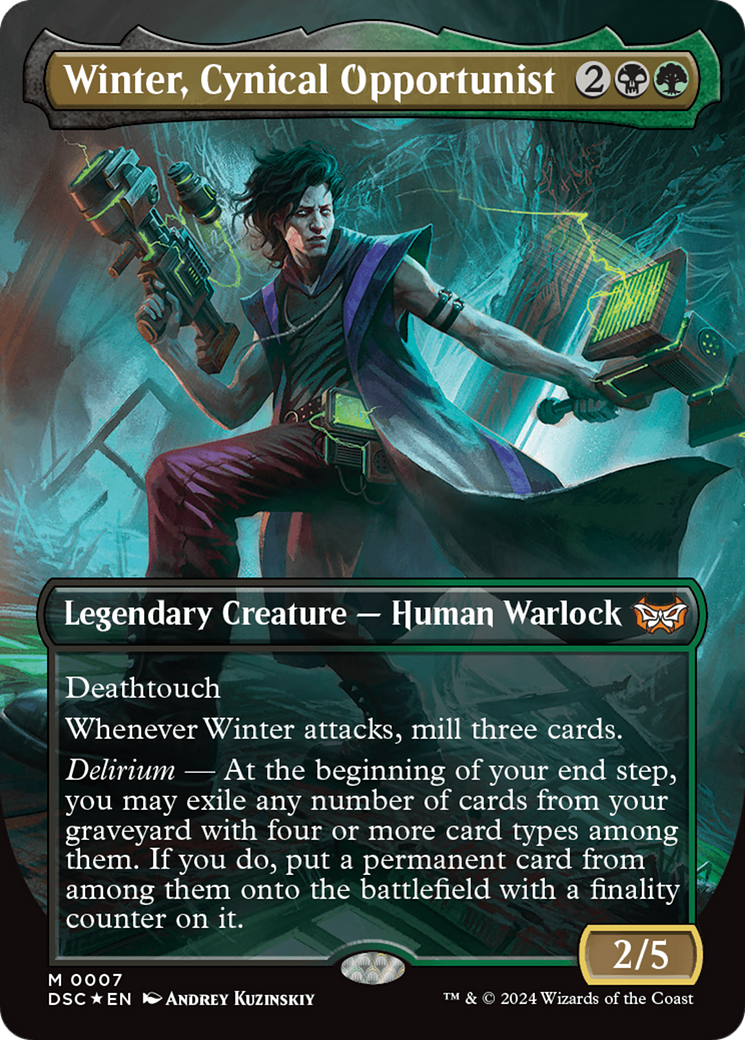 Winter, Cynical Opportunist (Borderless) [Duskmourn: House of Horror Commander] MTG Single Magic: The Gathering    | Red Claw Gaming