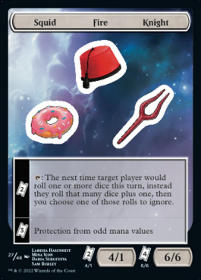 Squid Fire Knight [Unfinity Stickers] MTG Single Magic: The Gathering    | Red Claw Gaming