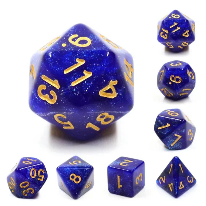 Black & Blue Galaxy RPG Dice Set Dice & Counters Foam Brain Games    | Red Claw Gaming