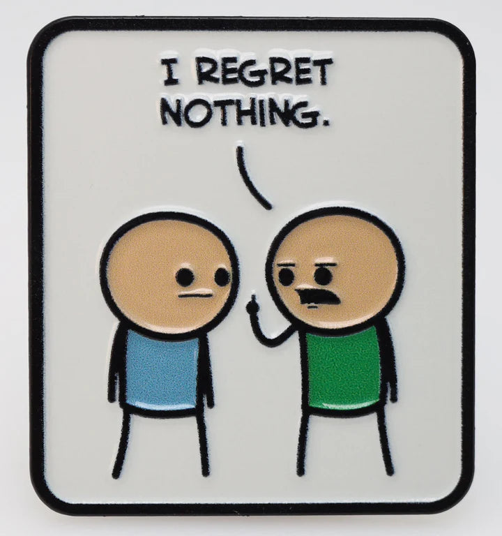 Cyanide & Happiness Enamel Pin - I Regret Nothing Pins Foam Brain Games    | Red Claw Gaming