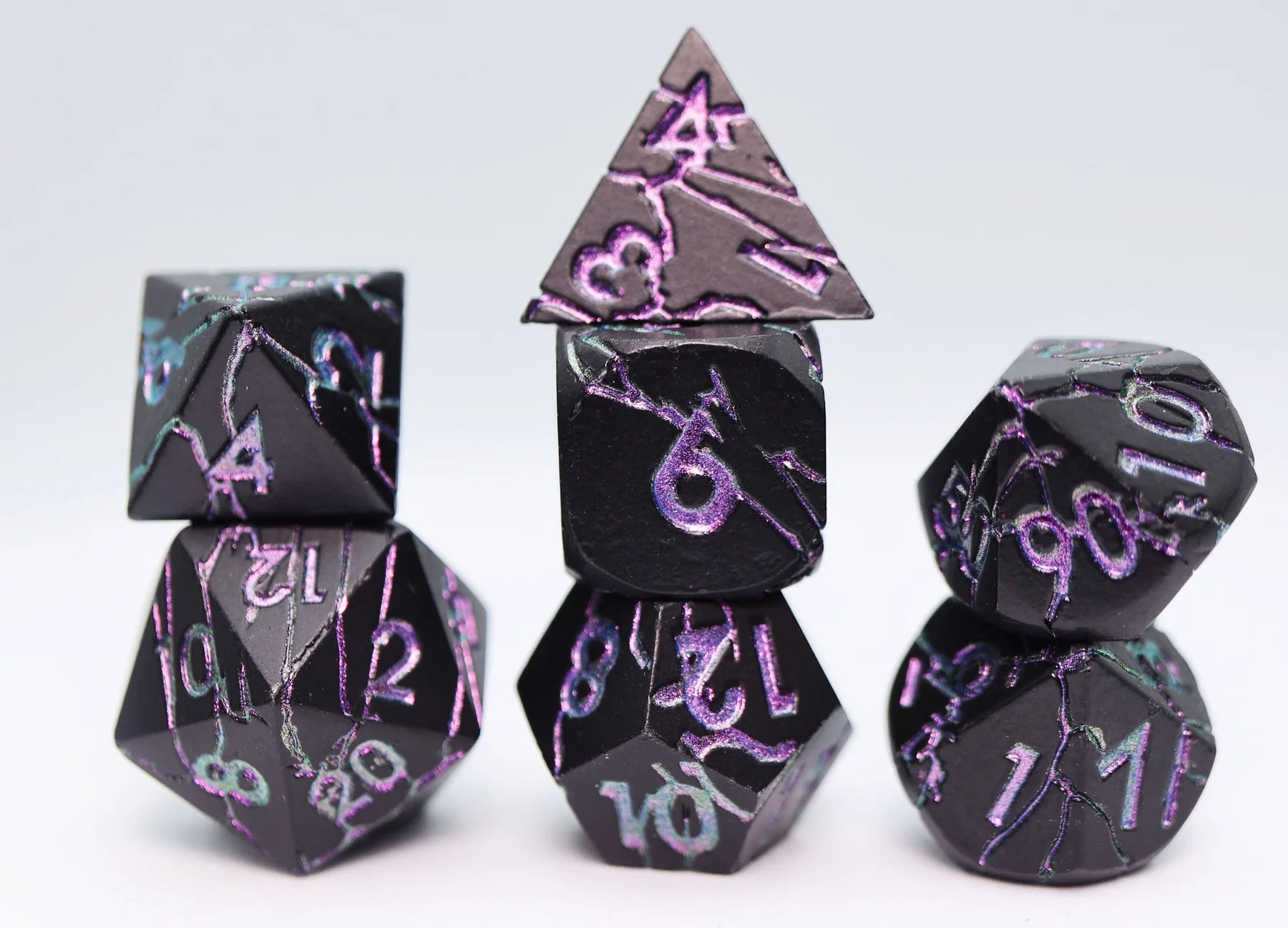 PURPLE LIGHTNING METAL DICE SET Dice & Counters Foam Brain Games    | Red Claw Gaming