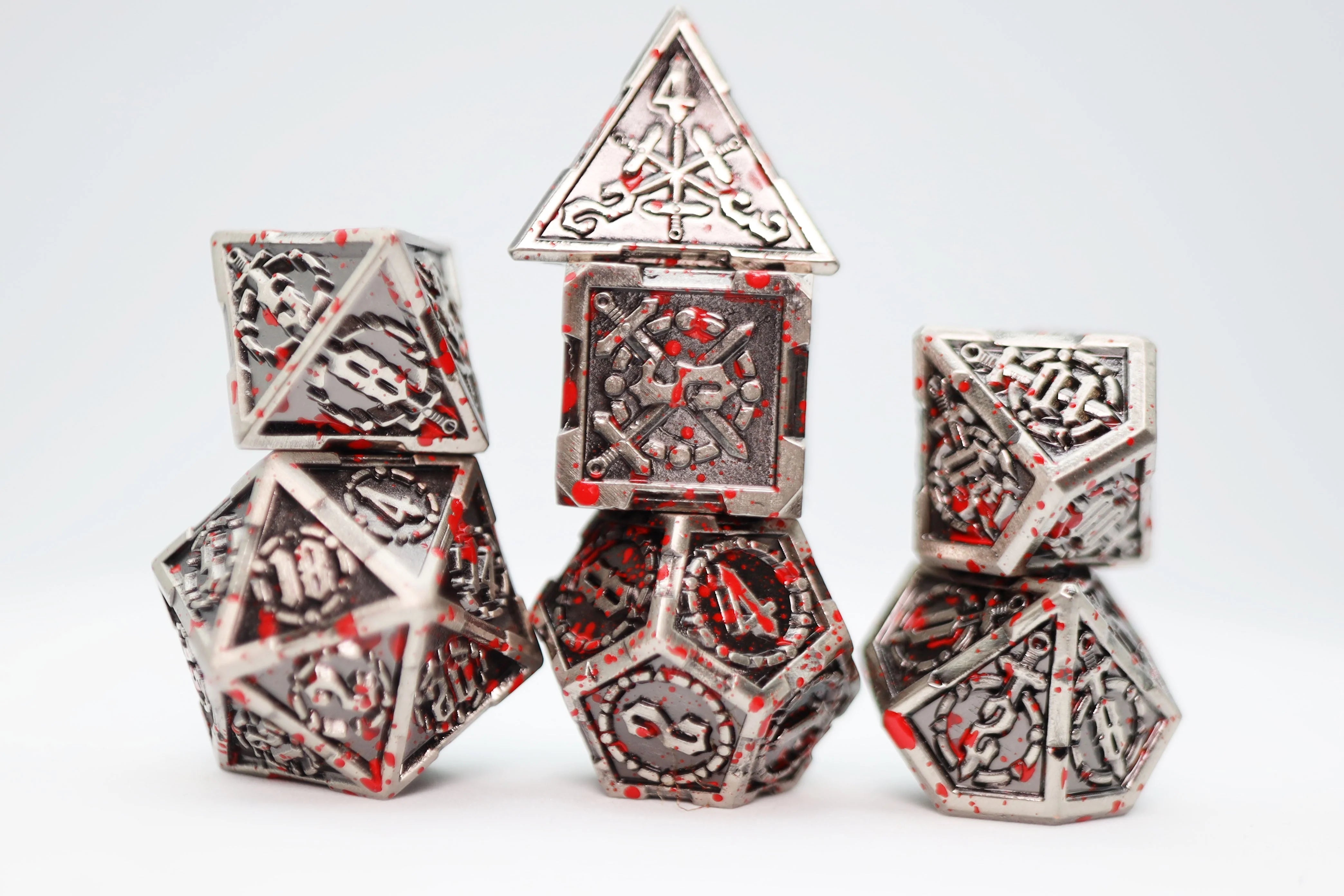 CROSSED SWORDS: VAMPIRIC SWORD - METAL RPG DICE SET Dice & Counters Foam Brain Games    | Red Claw Gaming