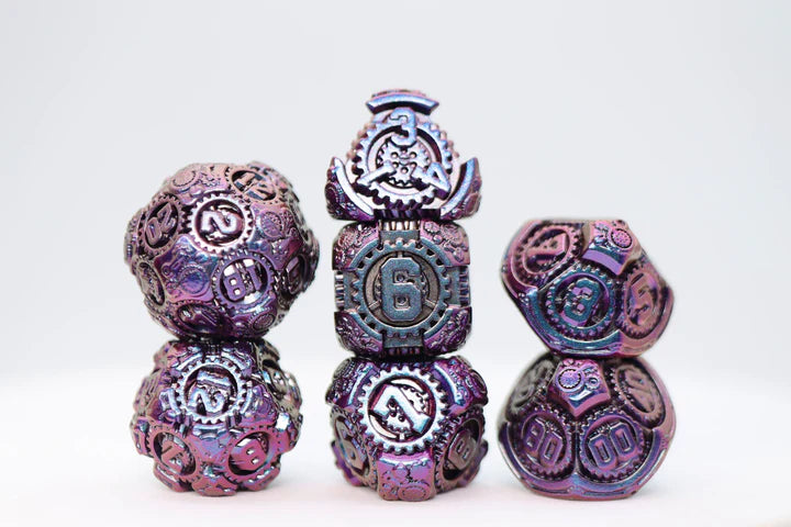 Airship Gears: The Royal Raven - Metal RPG Dice Set Dice & Counters Foam Brain Games    | Red Claw Gaming