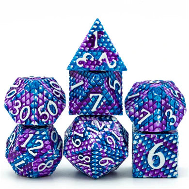 DRAGON SCALE: ICE - METAL RPG DICE SET Dice & Counters Foam Brain Games    | Red Claw Gaming