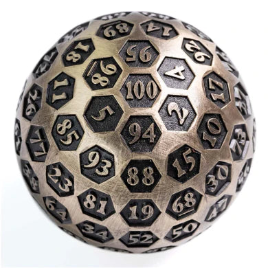 INSCRIBED 45MM METAL D100 - BRONZE Dice & Counters Foam Brain Games    | Red Claw Gaming