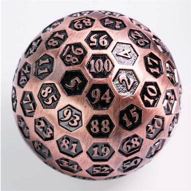 INSCRIBED 45MM METAL D100 - COPPER Dice & Counters Foam Brain Games    | Red Claw Gaming