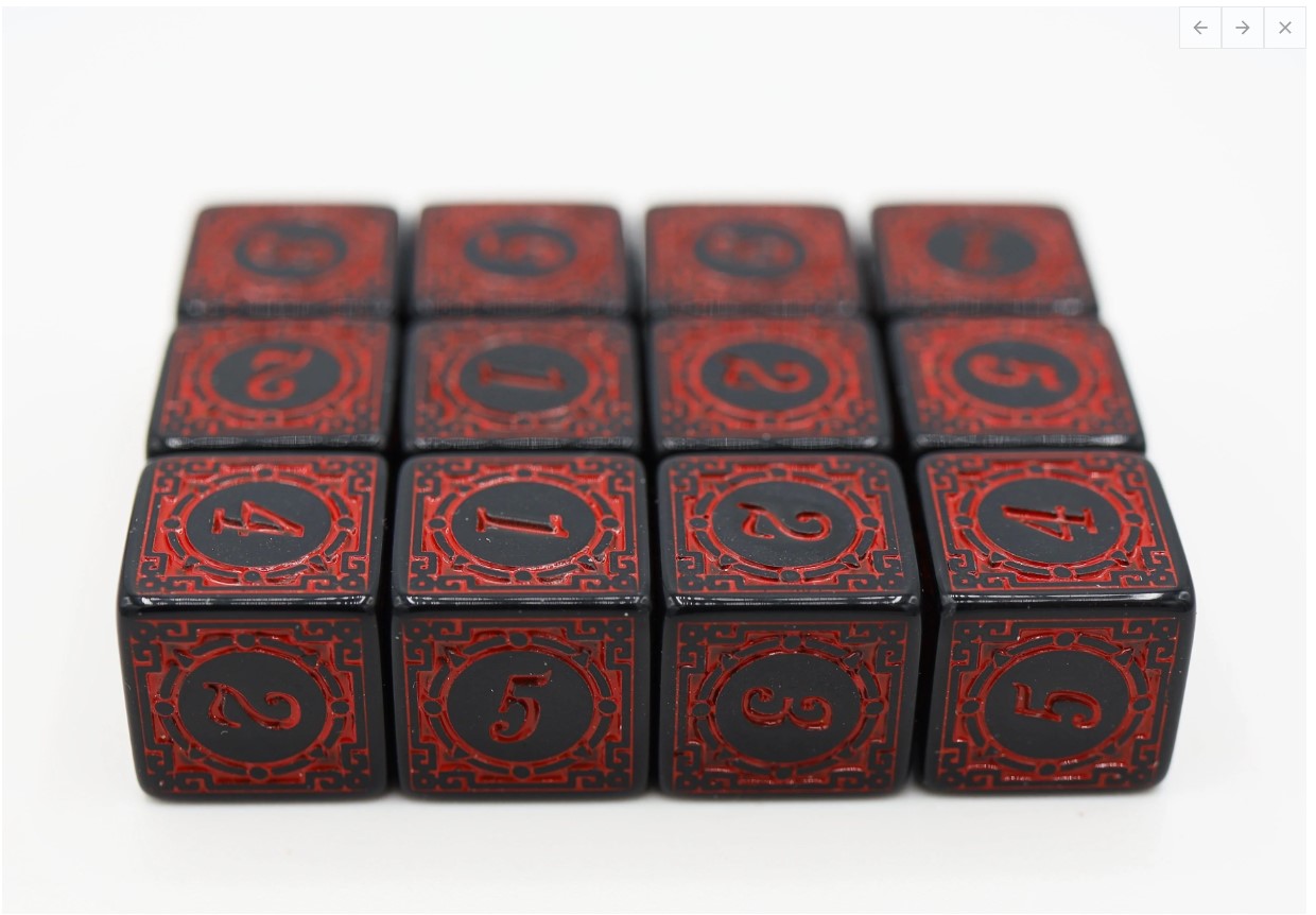 12 piece D6s - MAGIC BURST RED Dice & Counters Foam Brain Games | Red Claw Gaming